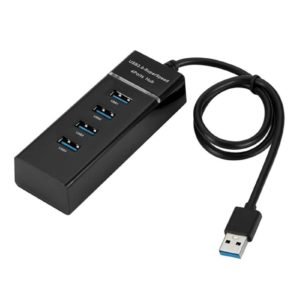 4 Port USB 3.0 Hub Super Speed 5 Gbps Converter Cable Adapter Black